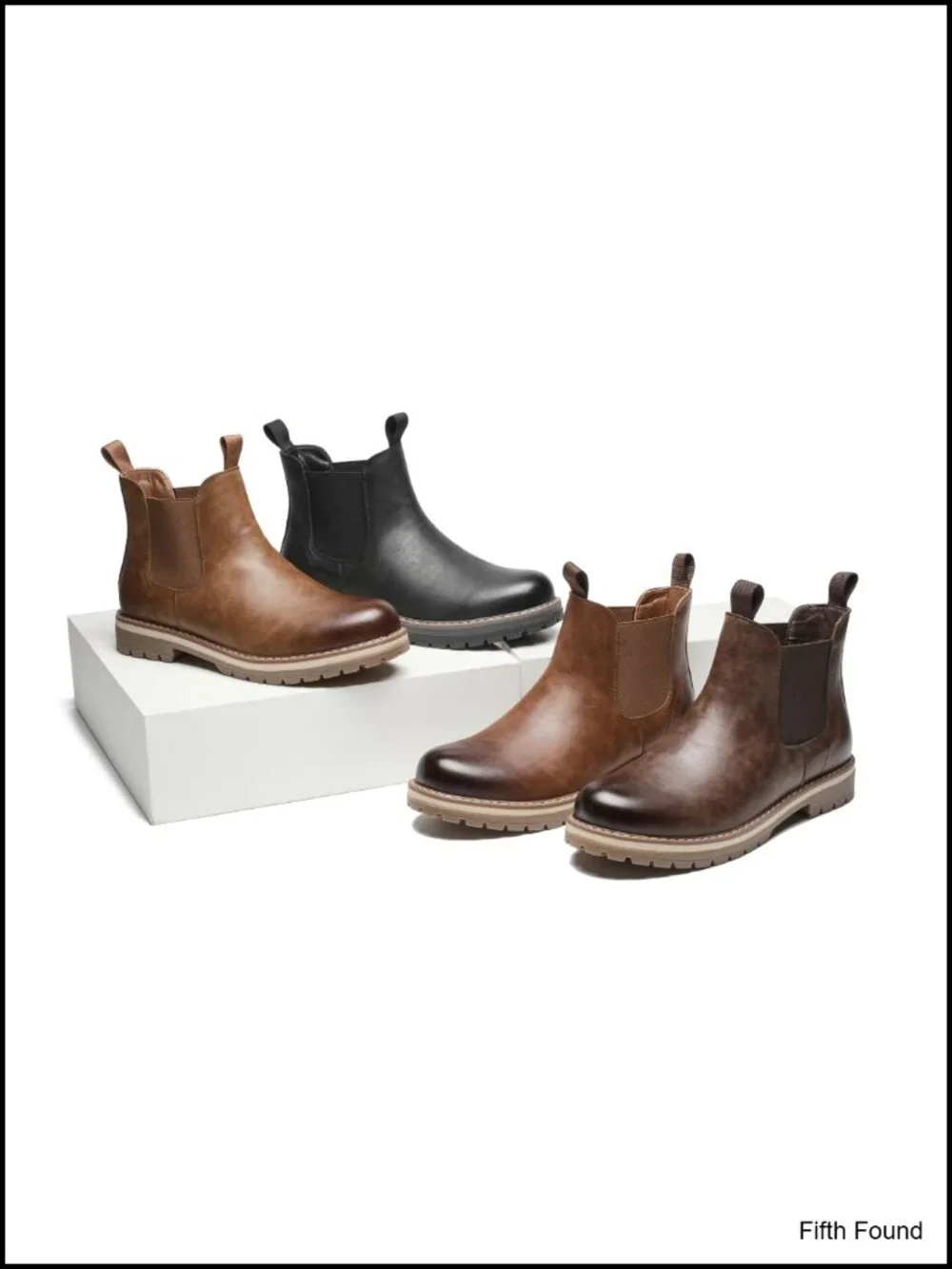 Chelsea Boots, Slip On Ankle Boots with Cushioned Insole and Arch Support